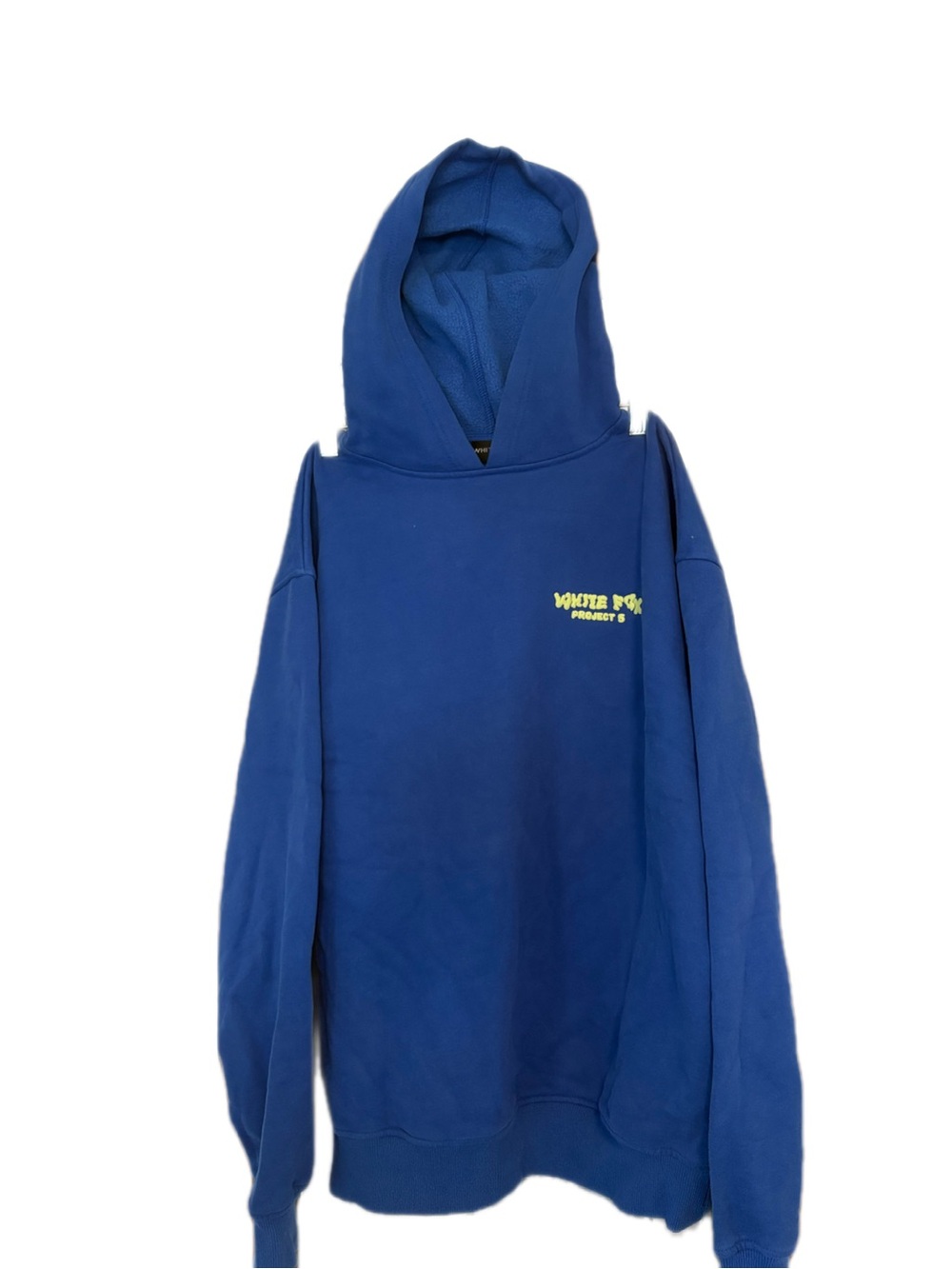 White Fox Boutique Royal Blue Hoodie with Yellow Logo